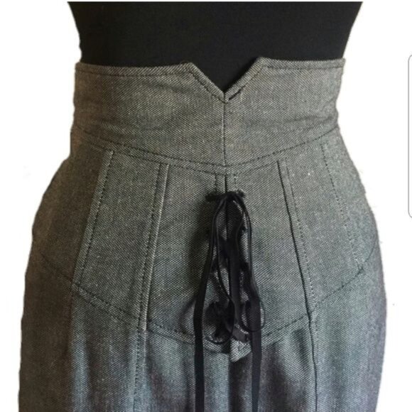 NANETTE LEPORE Grey Pencil Corset Skirt Size 6 - Picture 3 of 8